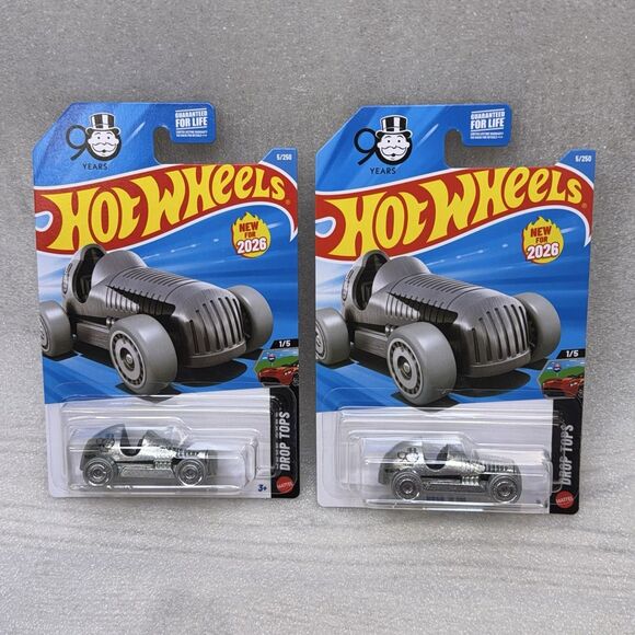 2x 2026 Hot Wheels 90 YEARS MONOPOLY PASS'N GO Drop Top 5/250 New on Card - Picture 1 of 6